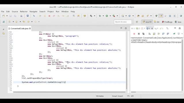 Refactored Java Option in HTML to WFF Java Code Converter смотреть онлайн