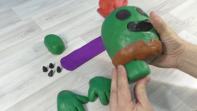 Как слепить из пластилина Спайка Бравл Старс весом 2,5 килограмма Brawl Stars с котом Василием смотреть онлайн