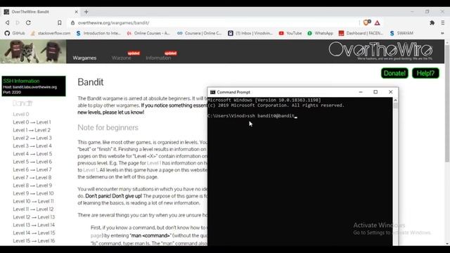 Solving OverTheWire from Windows Terminal. смотреть онлайн