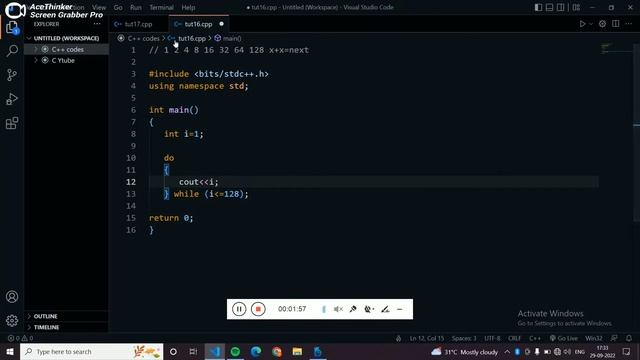 Program to print series 1 2 4 8 16 32 64 128 in C++ | C++ Tutorials for beginners смотреть онлайн