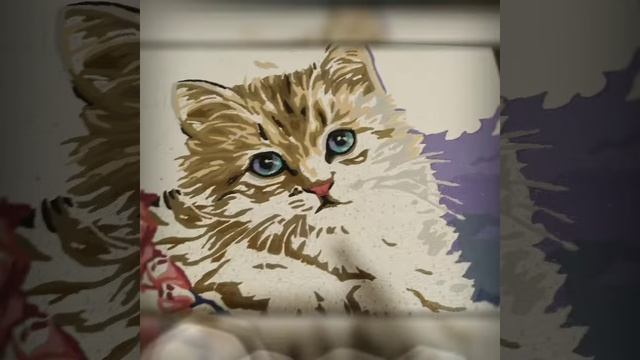 Моя четвёртая картина по номерам "Милый котик'' смотреть онлайн