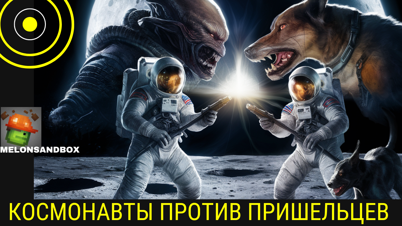 Космонавты против Пришельцев в MelonSandbox смотреть онлайн