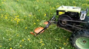 Роторная косилка на китайском тяжёлом мотоблоке