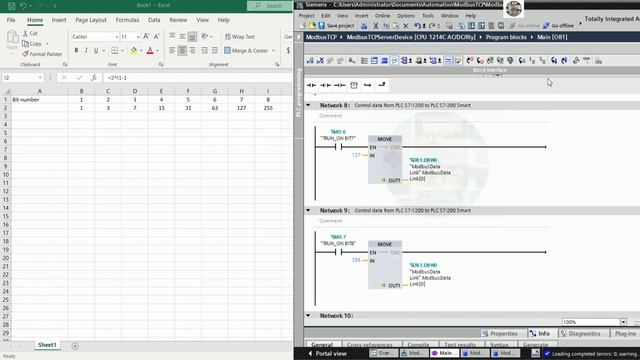 PLC S7-1200 (Server) connected with PLC S7-200 Smart (Client) via Modbus TCP IP full tutorial смотреть онлайн