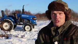 ВСТРЯЛ ПОСРЕДИ ПОЛЯ! МИНИ-ТРАКТОР СКАУТ Т-18 ПО СНЕГУ!