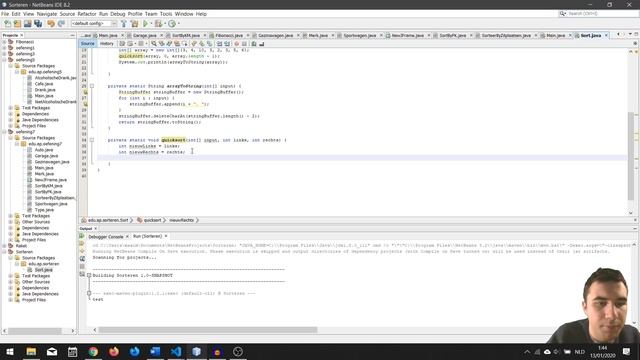 Java: Quicksort смотреть онлайн