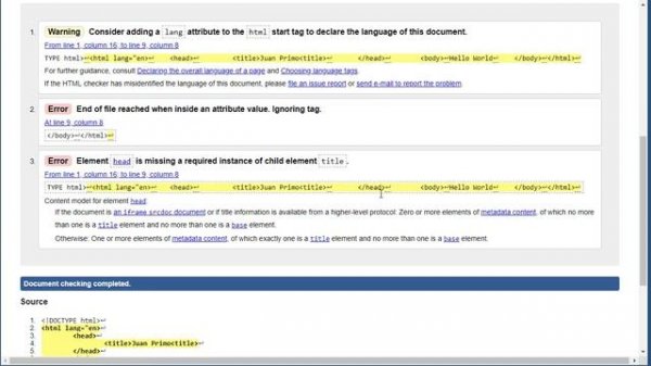Validating your HTML Code (W3C validator)