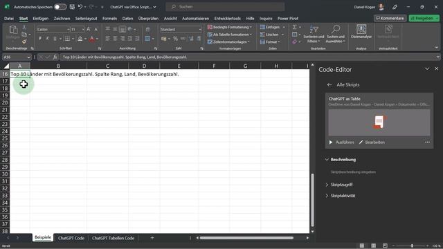 ChatGPT aus Excel Zellen heraus ansprechen (Office Skripts, GPT 3.5/4.0) смотреть онлайн
