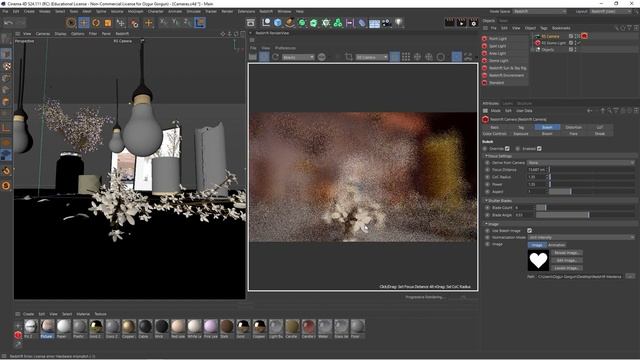 How to use Depth of Field / Bokeh Effect in Redshift C4D смотреть онлайн