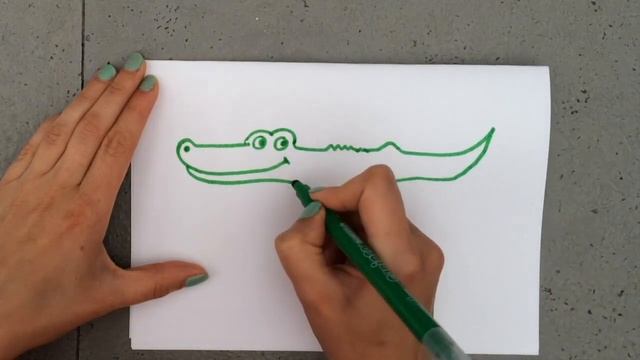 Как нарисовать крокодила. How to draw a crocodile смотреть онлайн