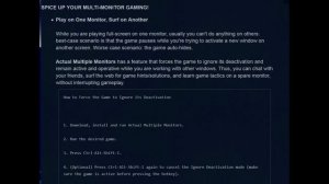 Игра на одном мониторе - браузер на втором