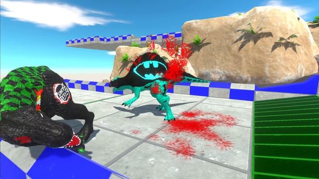 BLUE BATMAN SPINOSAURUS DEATH CLIMB - Animal Revolt Battle Simulator ARBS смотреть онлайн