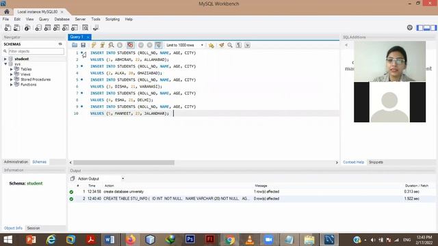 Implementation of SQL queries CREATE,INSERT,SELECT смотреть онлайн