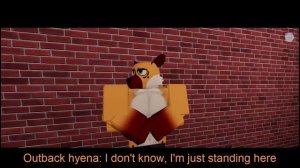 Roblox vore animation:  Outback hyena eats wolf white girl
