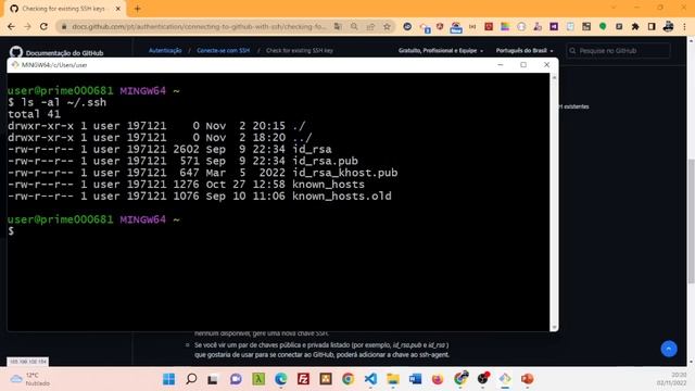 Git - Verificando se existe chave SSH смотреть онлайн
