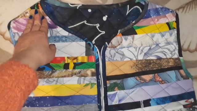 Лоскутная жилетка для мамочки/Лоскуты Магнатекс/Готовое изделие