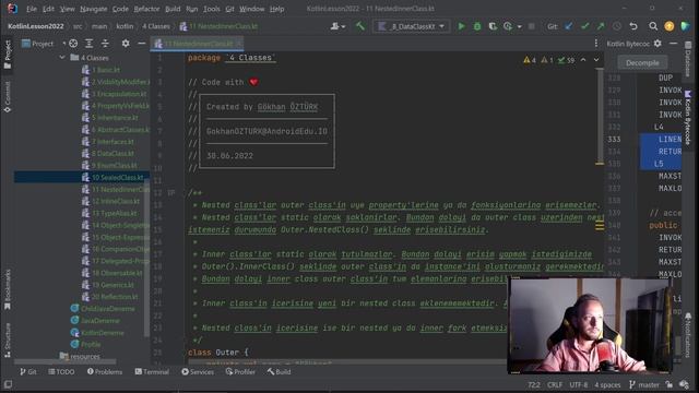 Kekod Ders22 Kotlin ~ Classes Sealed & Nested Inner смотреть онлайн