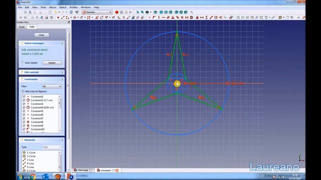 Freecad - Mercedes Logo смотреть онлайн