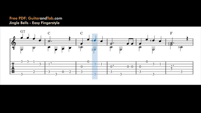 Jingle Bells - Easy Fingerstyle Guitar Tab смотреть онлайн