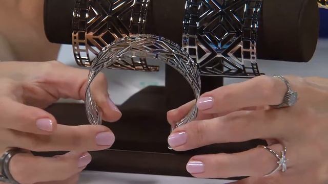 G.I.L.I. for Bronzo Italia 3-1/4" Art Deco Diamond Shaped Cut-out Cuff with Alberti Popaj смотреть онлайн