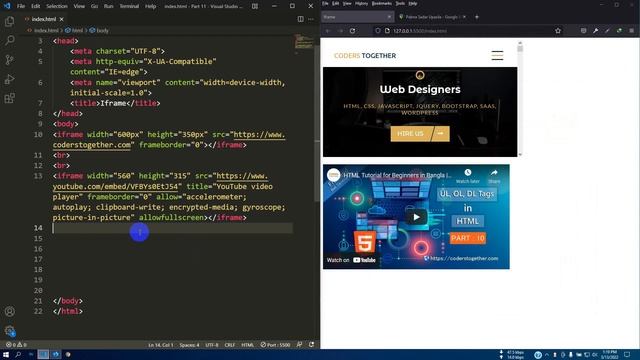 HTML Tutorial for Beginners in Bangla | Iframe tag in HTML | Part 11 смотреть онлайн