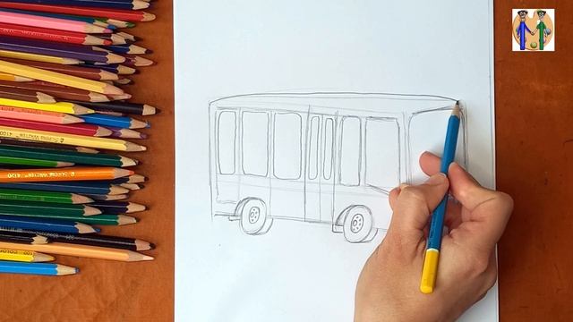 Как нарисовать автобус. Онлайн-школа рисования "Малевашки" смотреть онлайн