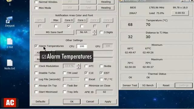 CPU Temp Alarm on Windows-Real Temp смотреть онлайн