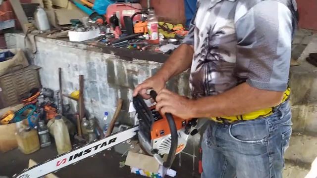 Бензопила Инстар БЦП 64552 предпродажный первый запуск смотреть онлайн