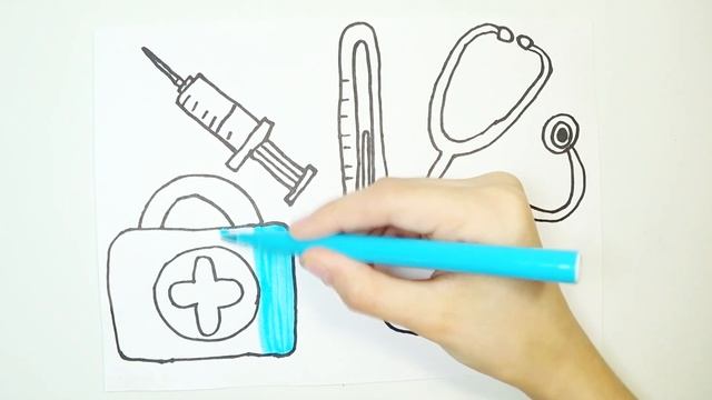 Рисуем аптечку / Раскраска / Рисунок для детей смотреть онлайн