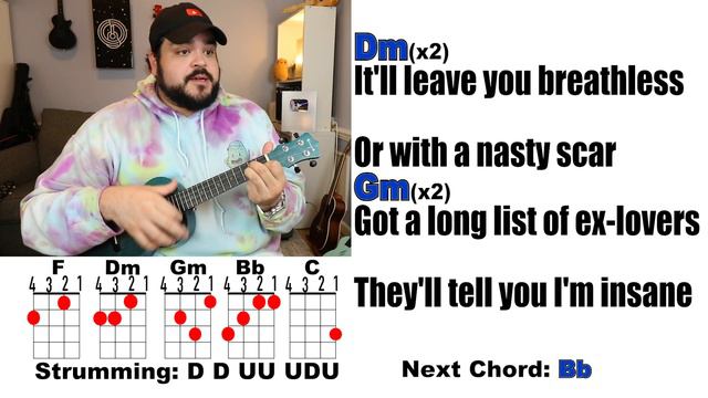 BLANK SPACE - Taylor Swift (Ukulele Play Along with Chords and Lyrics) смотреть онлайн