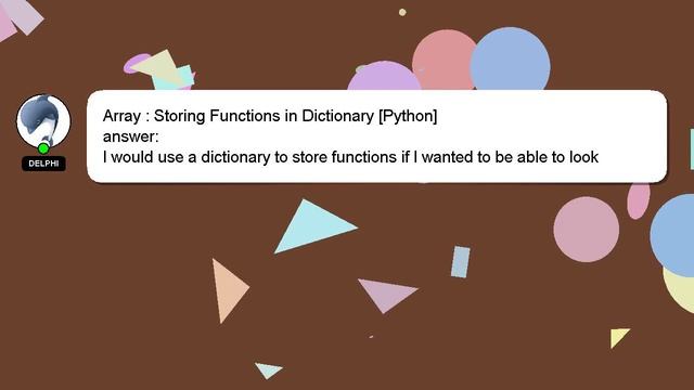 Array : Storing Functions in Dictionary [Python] смотреть онлайн