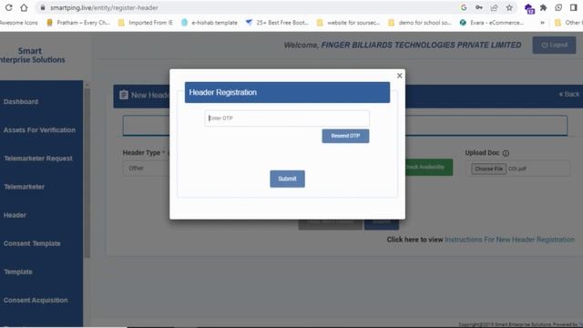 Smartping DLT Registration | Header Registration | Template Registration смотреть онлайн