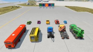 Машинки врезаются друг в друга, автокран