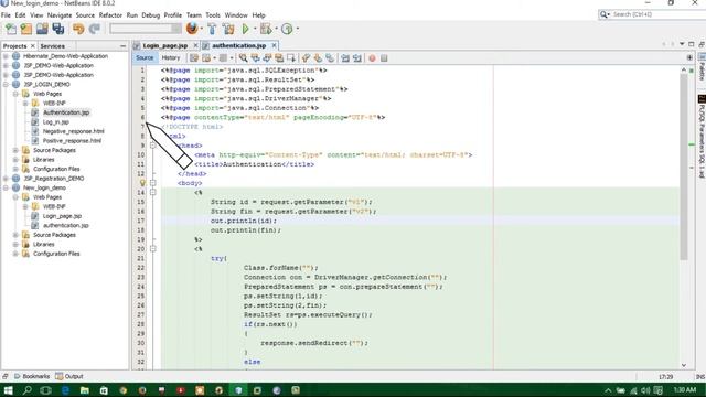 Authentication with JSP login pages using mysql database in netbeans IDE смотреть онлайн