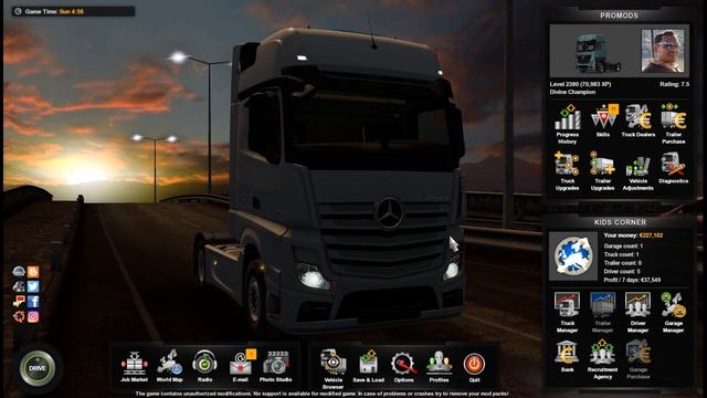 Euro Truck Simulator 2 - Mercedes Benz New Actros 2019 by Actros 5 Crew 1.2 for 1.37 1.38 смотреть онлайн