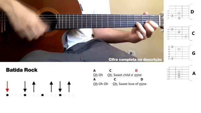 Sweet child o´mine - Guns N' Roses - Cifra e solo - Violão Iniciante смотреть онлайн