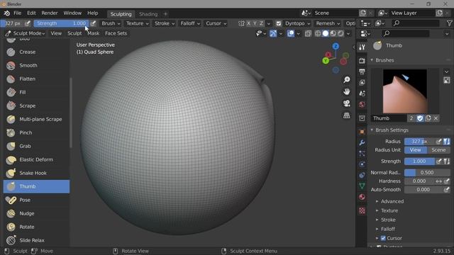 62. Blender. Pull brushes | Вытягивающие кисти (Sculpt mode) смотреть онлайн