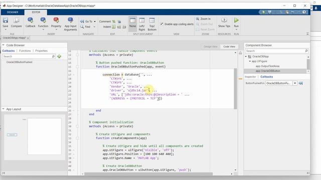 How to connect and work with Oracle database in matlab using App Designer? смотреть онлайн