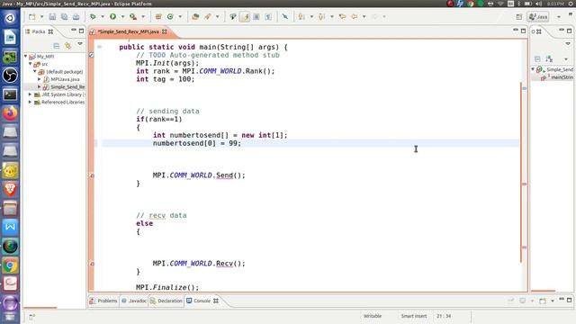 MPI Send Recv using Java смотреть онлайн