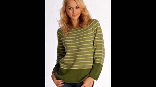 Пуловер в Полоску Спицами - 2019 / Striped Pullover смотреть онлайн