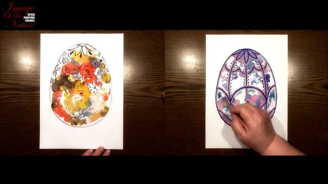 Decorative Eggs | Monoprint-Monotype | Gouache | IOTN - Speed Painting