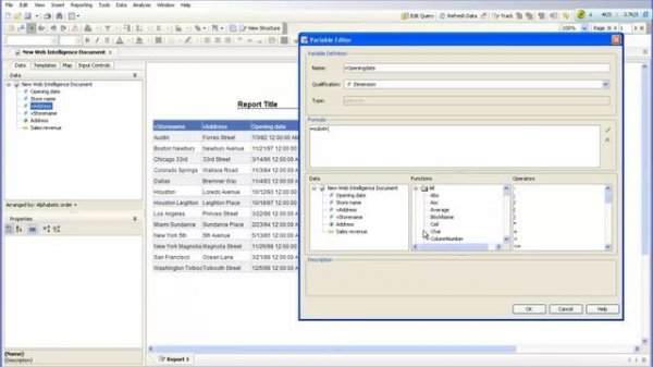 SAP BO WEBI - string and date function Part 1