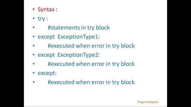 try__except statement in Python смотреть онлайн