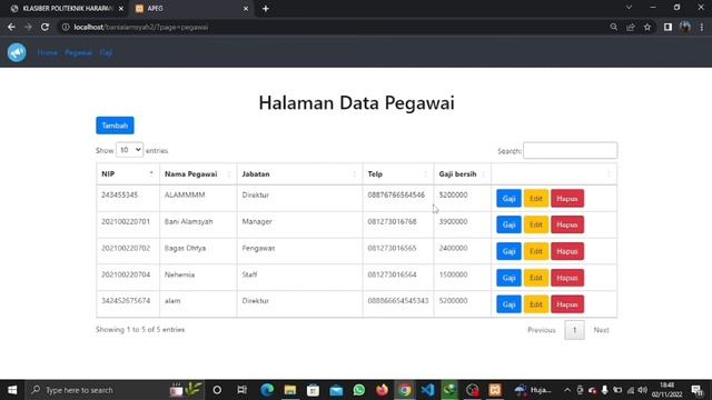 HTML, PHP, MySQL || Membuat program input data pegawai dan gaji pegawai || bootstrap смотреть онлайн