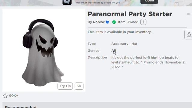 New Roblox Event/Promo HALLOWEEN Paranormal Party Starter LIMITED Item (Outdated) смотреть онлайн