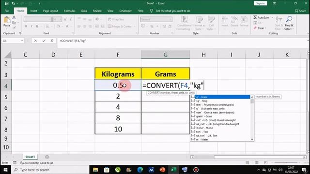 How To Convert Kilograms to Grams in Excel смотреть онлайн