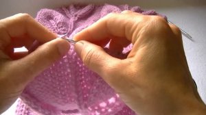 Вязаные узора  "листочки на ветке" спицами.