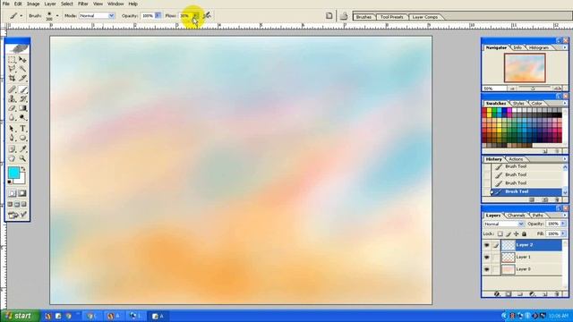 Sunny Sky Colour Paint With PhotoShop Brush Tool смотреть онлайн