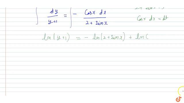 JEE MAINS 2018 If `(2+sinx)(dy)/(dx)+(y+1)cosx=0`
and `y(0)=1,t h e ny(pi/2)`
is equal to `-1/... смотреть онлайн