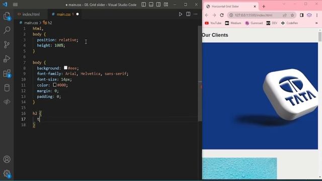 Swiper Slider Series - Horizontal Grid Slider | Episode 08 | JavaScript | Swiper JS смотреть онлайн